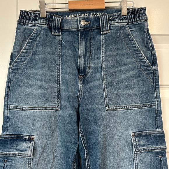 Y2K American Eagle High Waist Ankle Cargo Jeans 6 Short - Picture 3 of 8